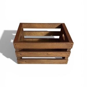 Wood 100% Slatted Box With Handles. Finished. 11.5x6.25 Planting Storage Display